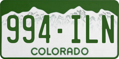 CO license plate 994ILN