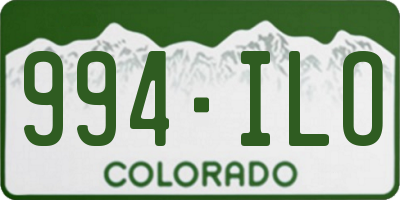 CO license plate 994ILO