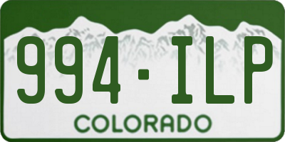 CO license plate 994ILP