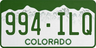 CO license plate 994ILQ