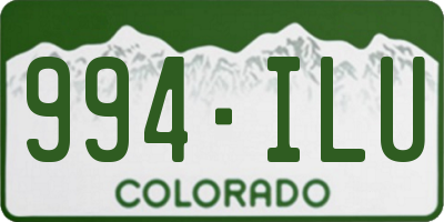 CO license plate 994ILU