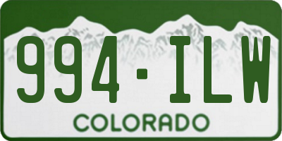 CO license plate 994ILW