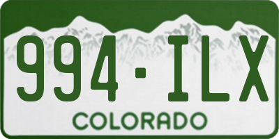 CO license plate 994ILX