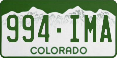 CO license plate 994IMA