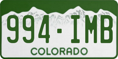 CO license plate 994IMB