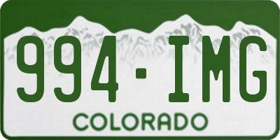 CO license plate 994IMG