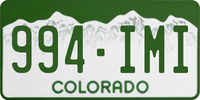 CO license plate 994IMI