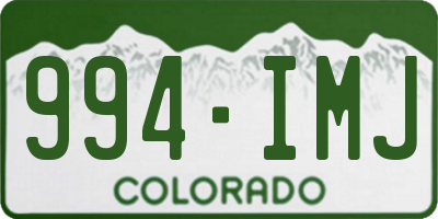 CO license plate 994IMJ