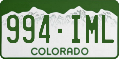 CO license plate 994IML