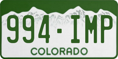 CO license plate 994IMP