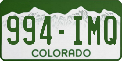 CO license plate 994IMQ