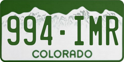 CO license plate 994IMR