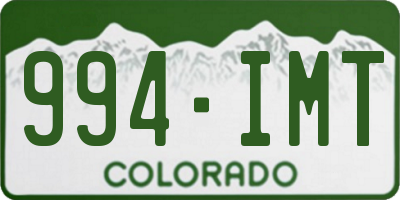 CO license plate 994IMT