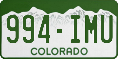 CO license plate 994IMU