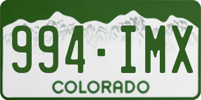 CO license plate 994IMX