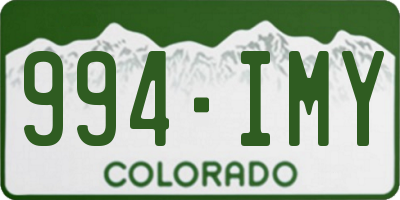 CO license plate 994IMY