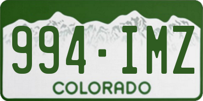 CO license plate 994IMZ