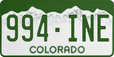 CO license plate 994INE