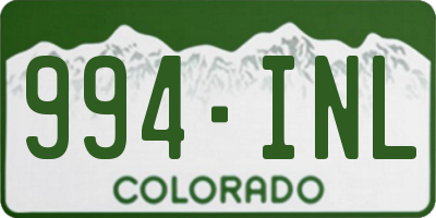 CO license plate 994INL