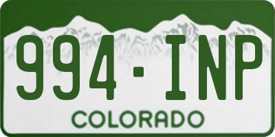 CO license plate 994INP