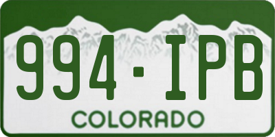 CO license plate 994IPB