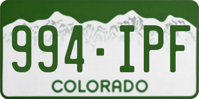 CO license plate 994IPF
