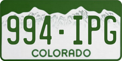 CO license plate 994IPG