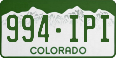 CO license plate 994IPI