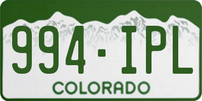 CO license plate 994IPL