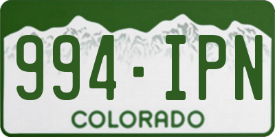 CO license plate 994IPN