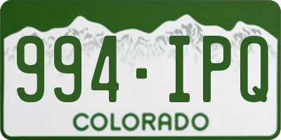 CO license plate 994IPQ