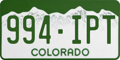 CO license plate 994IPT