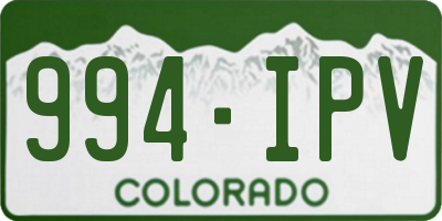 CO license plate 994IPV