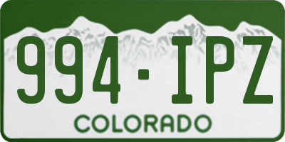 CO license plate 994IPZ