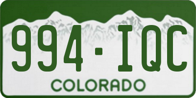 CO license plate 994IQC