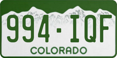 CO license plate 994IQF