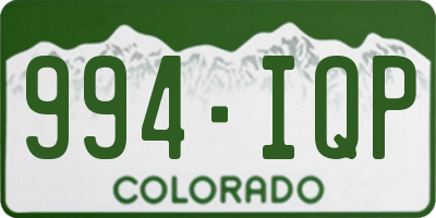CO license plate 994IQP
