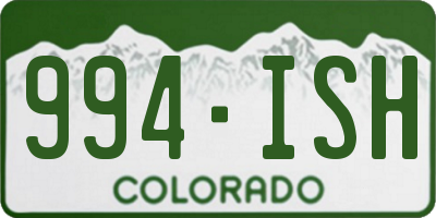 CO license plate 994ISH