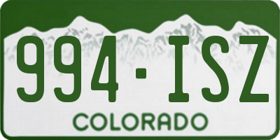 CO license plate 994ISZ