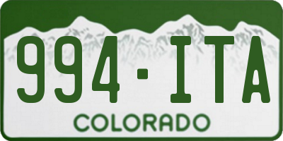 CO license plate 994ITA