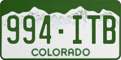 CO license plate 994ITB