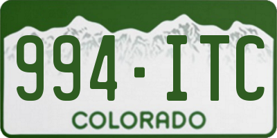 CO license plate 994ITC