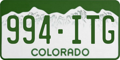 CO license plate 994ITG