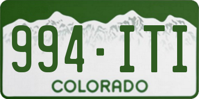 CO license plate 994ITI