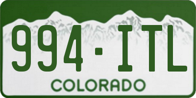 CO license plate 994ITL