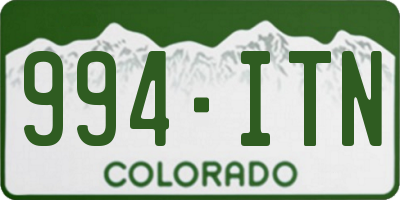 CO license plate 994ITN