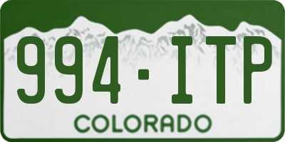 CO license plate 994ITP