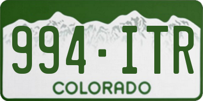 CO license plate 994ITR