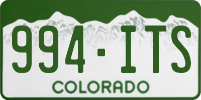 CO license plate 994ITS