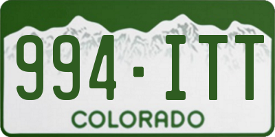 CO license plate 994ITT